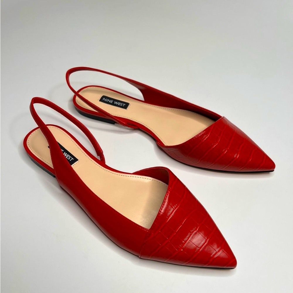 Nine West Red Slingback Flats